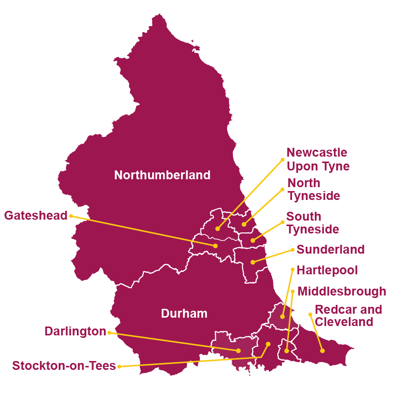Area Map of Coverage for JP PAT Testing North East